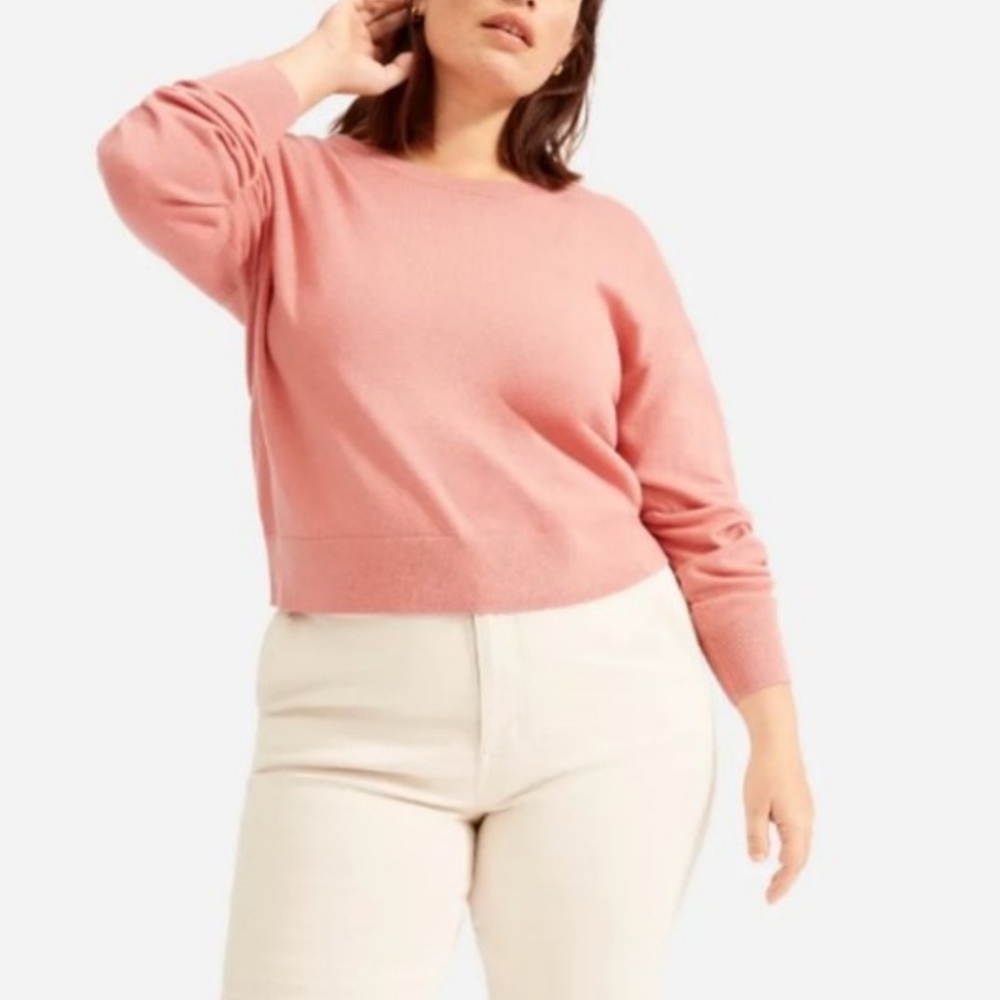 Everlane The Cotton–Merino Summer Crew in Rose Blossom Small NWT